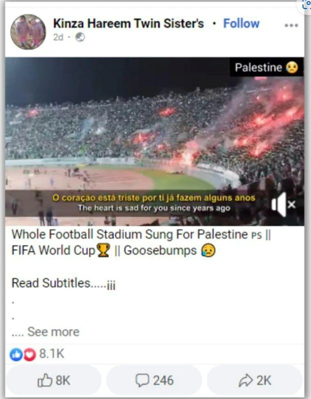 cek fakta video ini bukan supporter world cup fifa qatar mendukung palestina
