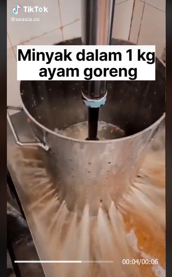 cek fakta benarkah video kandungan minyak pada satu kilogram ayam goreng