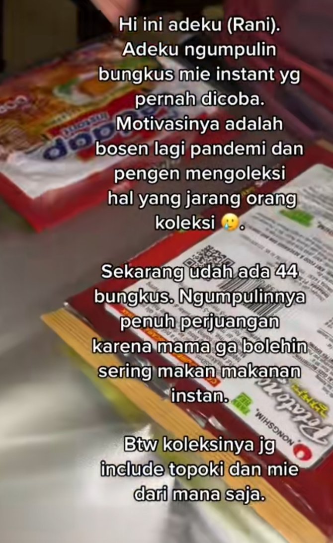 gabut saat pandemi viral wanita ini koleksi bungkus mi instan