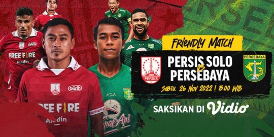 Tonton Persis Solo Vs Persebaya Surabaya Sore Ini, Live di Indosiar dan Vidio: Ini Link Live Streamingnya