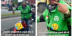 Viral Ojol di Medan Protes Usai Jatuh di Jalan Raya,  Aspal Terkelupas Jadi Sebab