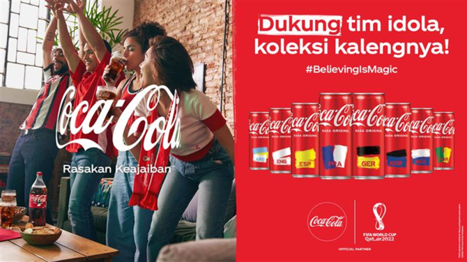 kemasan kaleng coca cola edisi piala dunia 2022