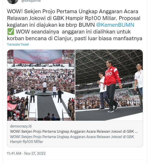 cek fakta bumn danai acara nusantara bersatu yang dihadiri jokowi simak faktanya