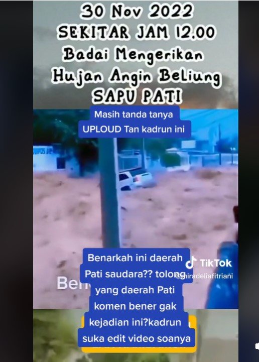 cek fakta video banjir dan tanah longsor ini bukan terjadi di pati