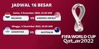 Catat, Jadwal Lengkap Babak 16 Besar Piala Dunia 2022
