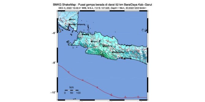 Gempa Magnitudo 6,4 Guncang Garut, Tak Berpotensi Tsunami