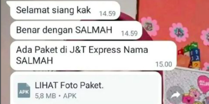 Rekening Ludes, Awas Penipuan Pakai WhatsApp Pura-pura Jasa Ekspedisi Kirim File APK