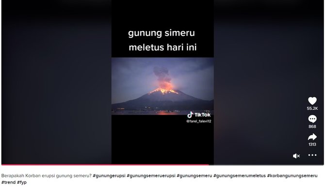 cek fakta hoaks video ini bukan kejadian gunung semeru meletus 4 desember 2022