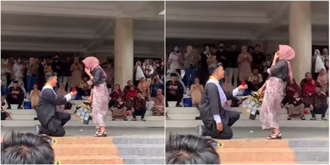 Hadiri Wisuda Pacar Ada Momen Tak Terduga, Wanita Ini Dibikin 'Malu' di Keramaian