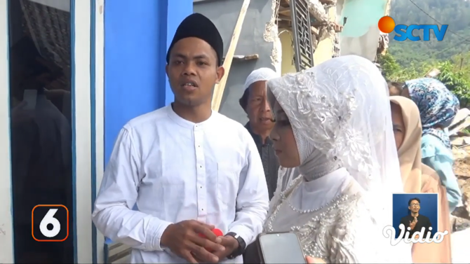 dua sejoli menikah di tengah reruntuhan gempa bumi cianjur