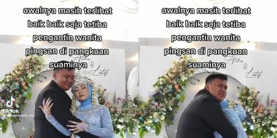 Diduga Kelelahan, Begini Video Viral Pengantin Wanita yang Pingsan di Pelukan Suami