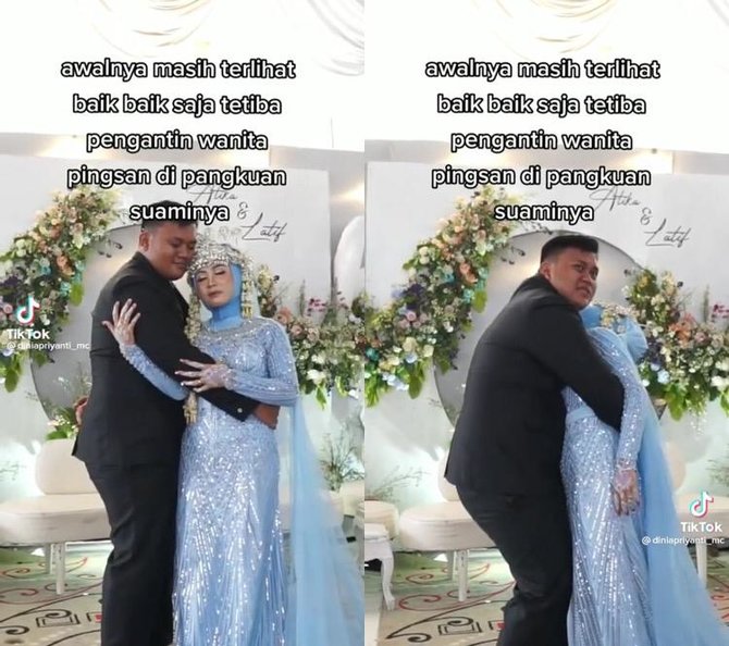 diduga kelelahan begini video viral pengantin wanita yang pingsan di pelukan suami
