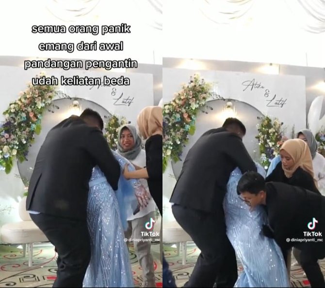 Diduga Kelelahan Begini Video Viral Pengantin Wanita Yang Pingsan Di