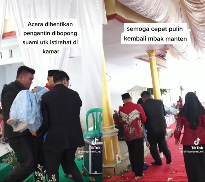 diduga kelelahan begini video viral pengantin wanita yang pingsan di pelukan suami