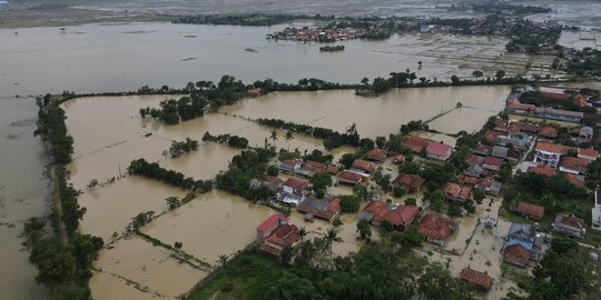 Potret Puluhan Rumah di Karawang Terendam Banjir