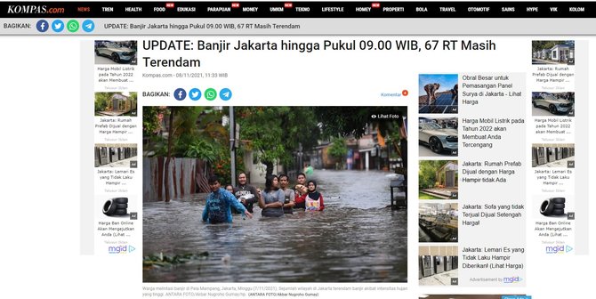 cek fakta foto banjir jakarta ini bukan di era kepemimpinan pj gubernur dki heru