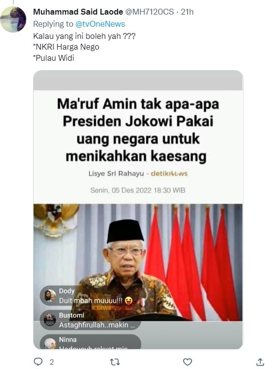 cek fakta hoaks judul artikel ma039ruf tak masalah uang negara dipakai untuk kaesang