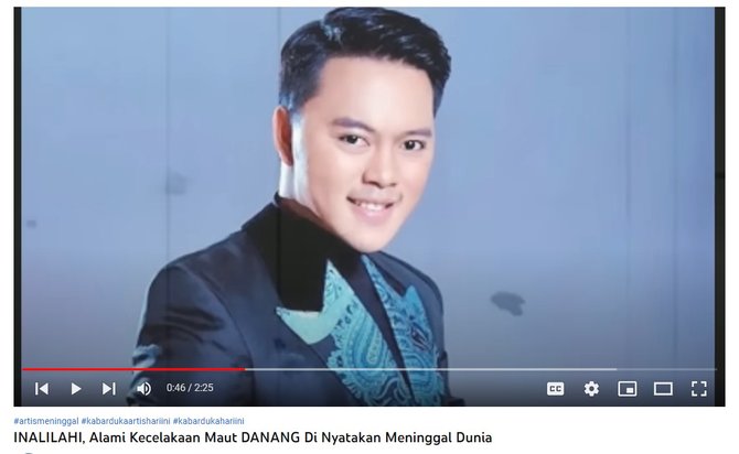 cek fakta hoaks danang da meninggal dunia karena kecelakaan