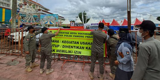 Tidak Berizin, Panggung Kesenian dan UMKM Tugu Jogja Expo Ditutup Satpol PP