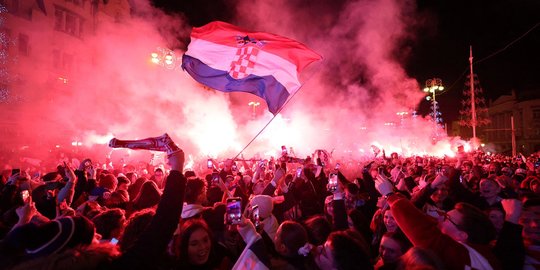 Sukacita Ribuan Suporter Kroasia di Zagreb