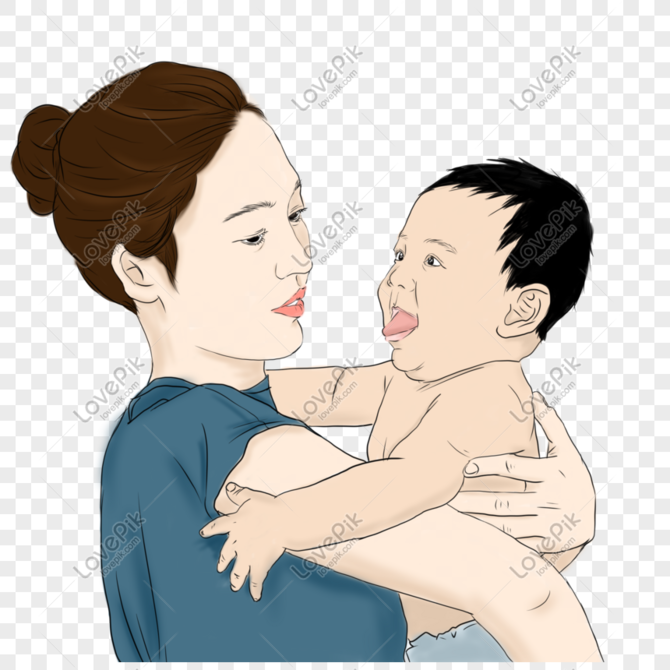 ilustrasi ibu dan anak