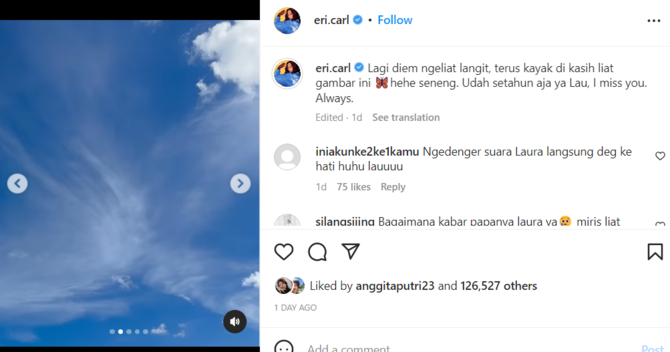 setahun kepergian laura anna erika carlina tulis pesan menyentuh ini
