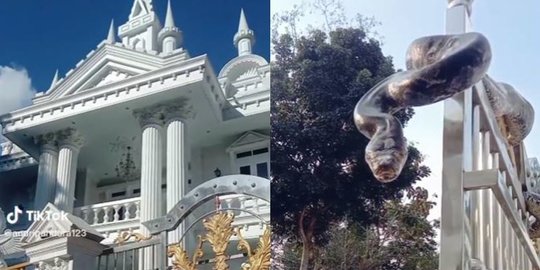 Potret Rumah Mewah Bak Istana di Garut, Bikin Ngeri Pagarnya 'Dijaga' Ular Besar