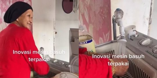 Emak-emak Kreatif Abis, Sulap Mesin Cuci jadi Alat Serbaguna, Begini Penampakannya