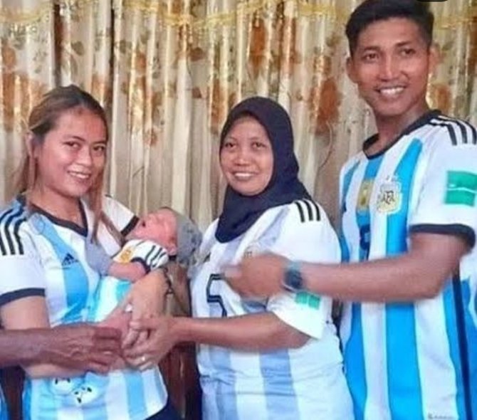 viral fans timnas argentina rayakan kemenangan beri nama cucu muhammad messi