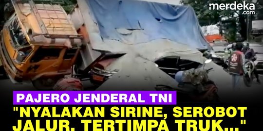 VIDEO: Fakta Mobil Pajero Jenderal TNI Tertimpa Truk Pasir, Sopir Kaget Dengar Sirine