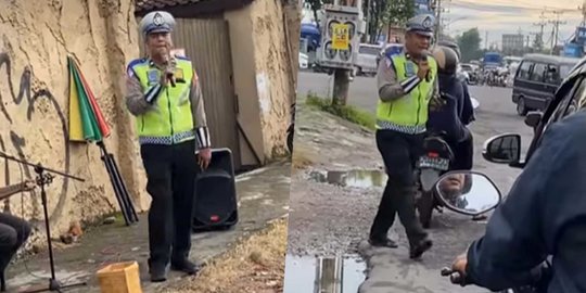 Viral Polantas Berlesung Pipit Hibur Pengendara, Mirip Vokalis Band