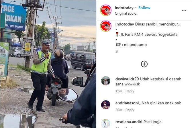 polantas di yogya dinas sambil menghibur