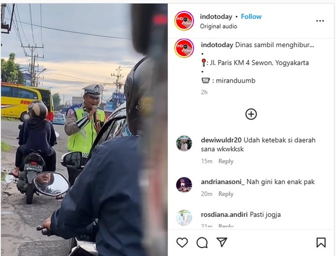 polantas di yogya dinas sambil menghibur