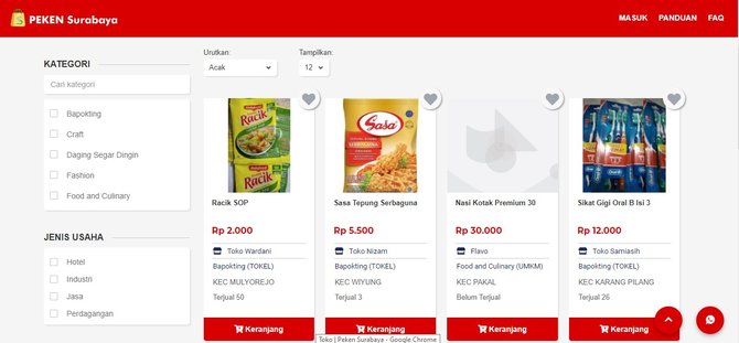 situs belanja daring e peken kota surabaya