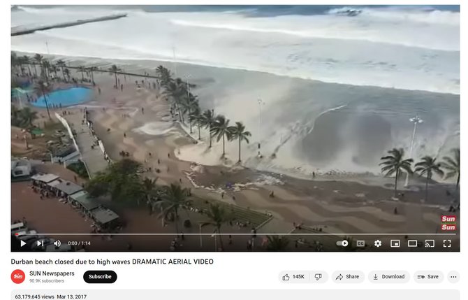 cek fakta video gelombang raksasa di durban afrika bukan terjadi pada desember 2022