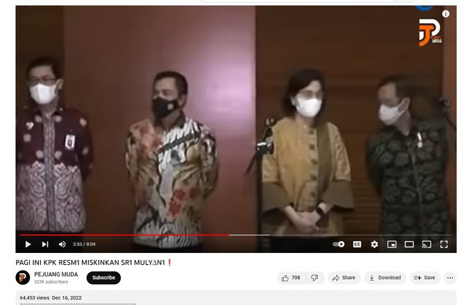 cek fakta hoaks video kpk resmi miskinkan menteri keuangan sri mulyani