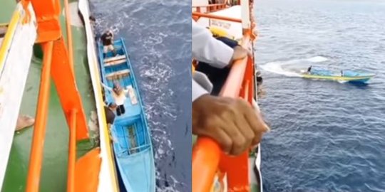 Terlambat Turun dari Kapal Penumpang Ini Menangis, Sang Ayah Jemput Pakai Spit Bot