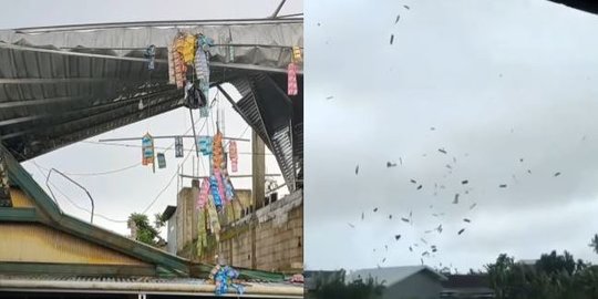 Angin Kencang Terjang Gowa, Warga Melongo Lihat Jualan di Warung Terbang Atas Rumah