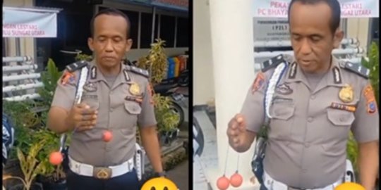 Polisi Ini Bagikan Tutorial Main Lato-Lato, Sudah Serius Ujungnya Tak Terduga