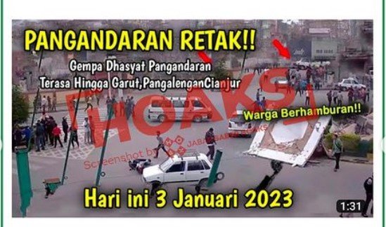 cek fakta tidak benar kondisi pangandaran rusak parah akibat gempa 3 januari 2023