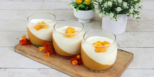 Resep Puding Mangga Saus Yoghurt