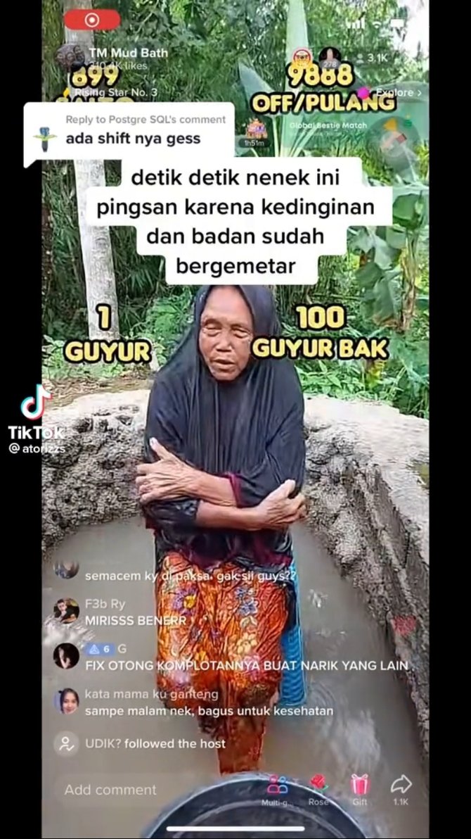 tengah viral begini momen nenek live tiktok hingga gemetar kedinginan