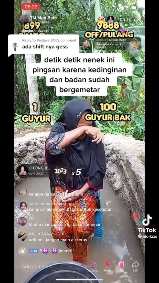 tengah viral begini momen nenek live tiktok hingga gemetar kedinginan