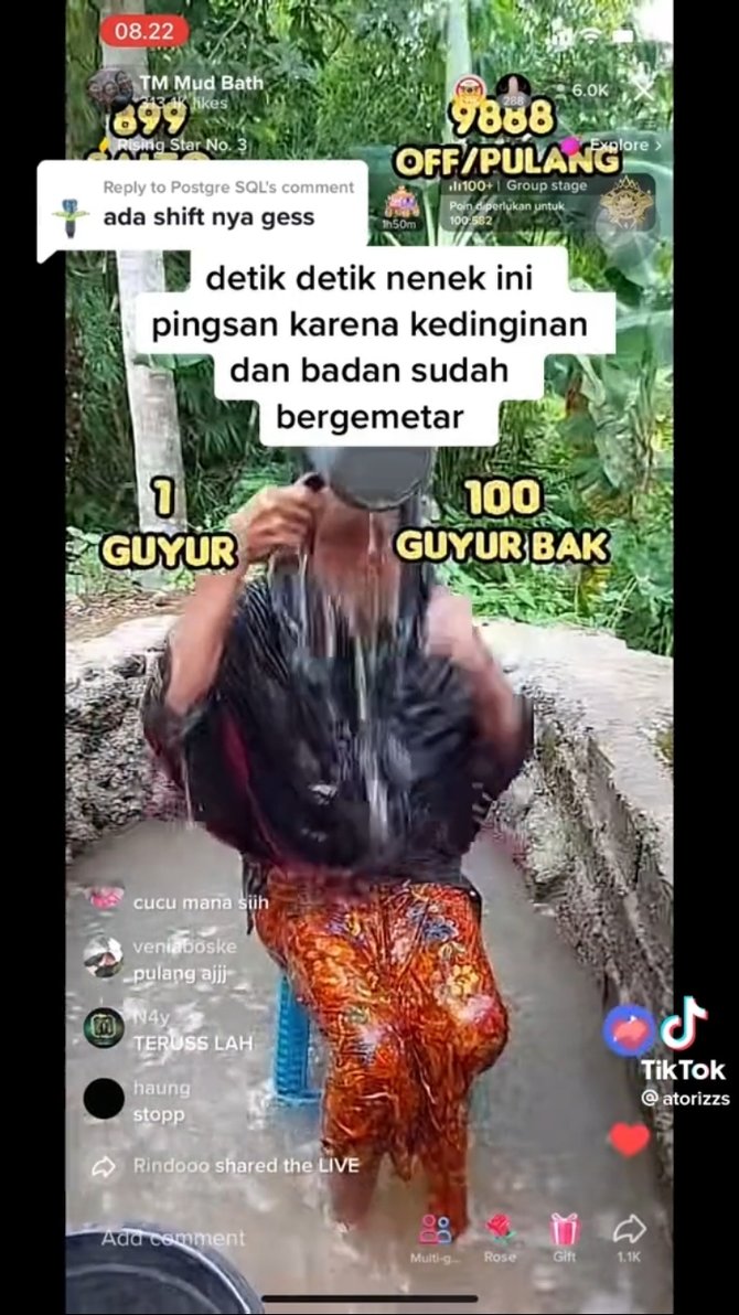 tengah viral begini momen nenek live tiktok hingga gemetar kedinginan