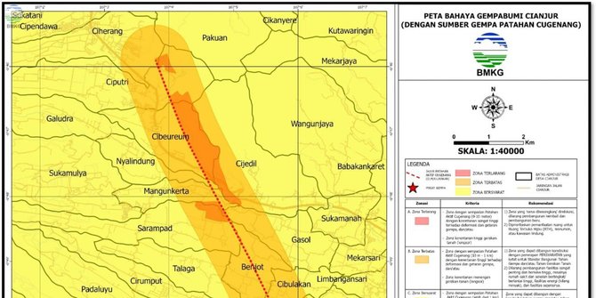 BMKG Keluarkan Peta Bahaya Gempa Cianjur, Ini Daftar Zona Terlarang untuk Ditinggali