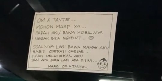 Viral Ayah Tulis Pesan di Belakang Mobil dengan Sudut Pandang Anak, Bikin Gemas