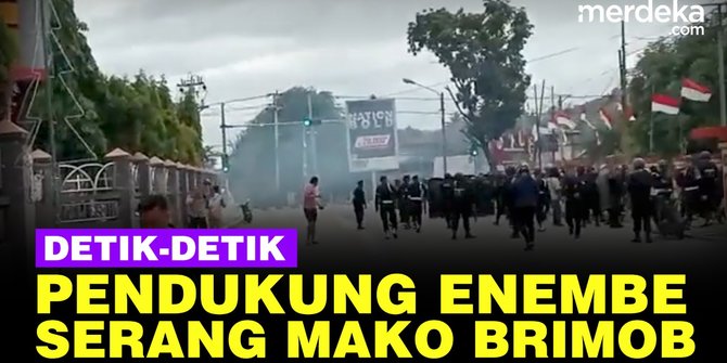VIDEO: Markas Brimob di Papua Diserang Massa saat Lukas Enembe Dijemput KPK