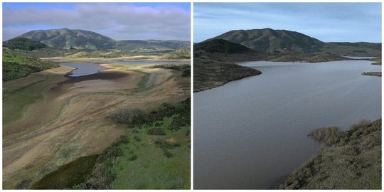 Penampakan Waduk Kering di California Mendadak Penuh Lagi Akibat Cuaca Ekstrem
