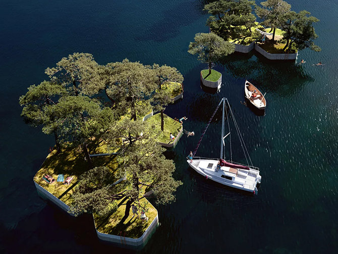 taman pulau terapung di konpenhagen denmark