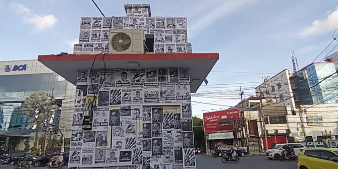 Pos Polisi di Malang Dipenuhi Poster Usut Tuntas Tragedi Kanjuruhan